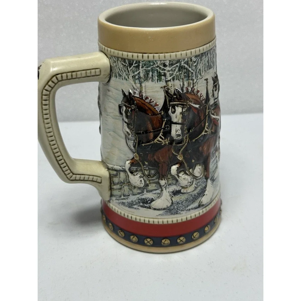 Rare Vintage 1988 Budweiser Holiday Beer Stein collector series King‎ of beer